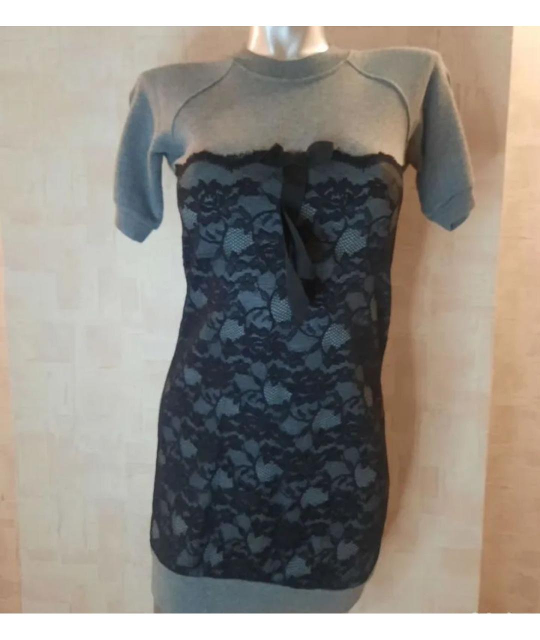 DOLCE&GABBANA Серое хлопковое повседневное платье, фото 5