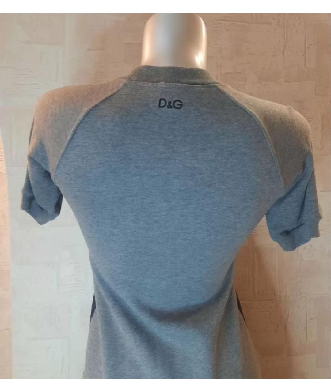 DOLCE&GABBANA Серое хлопковое повседневное платье, фото 3