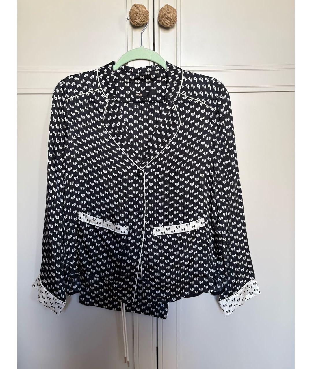 MAJE Черный вискозный костюм с брюками, фото 9