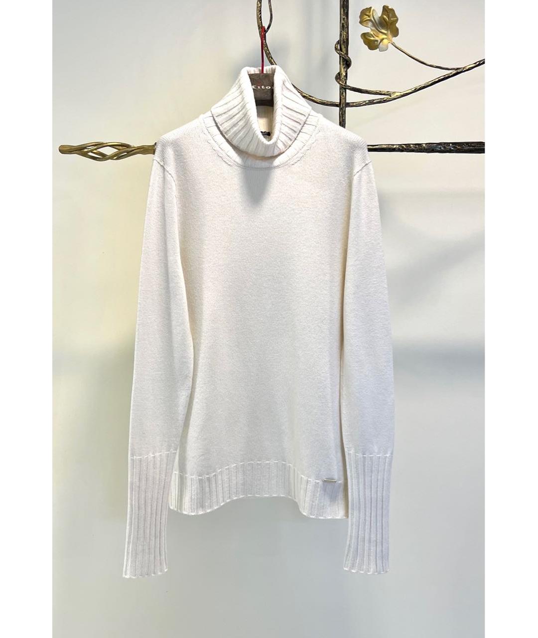 KITON Белая кашемировая водолазка, фото 7