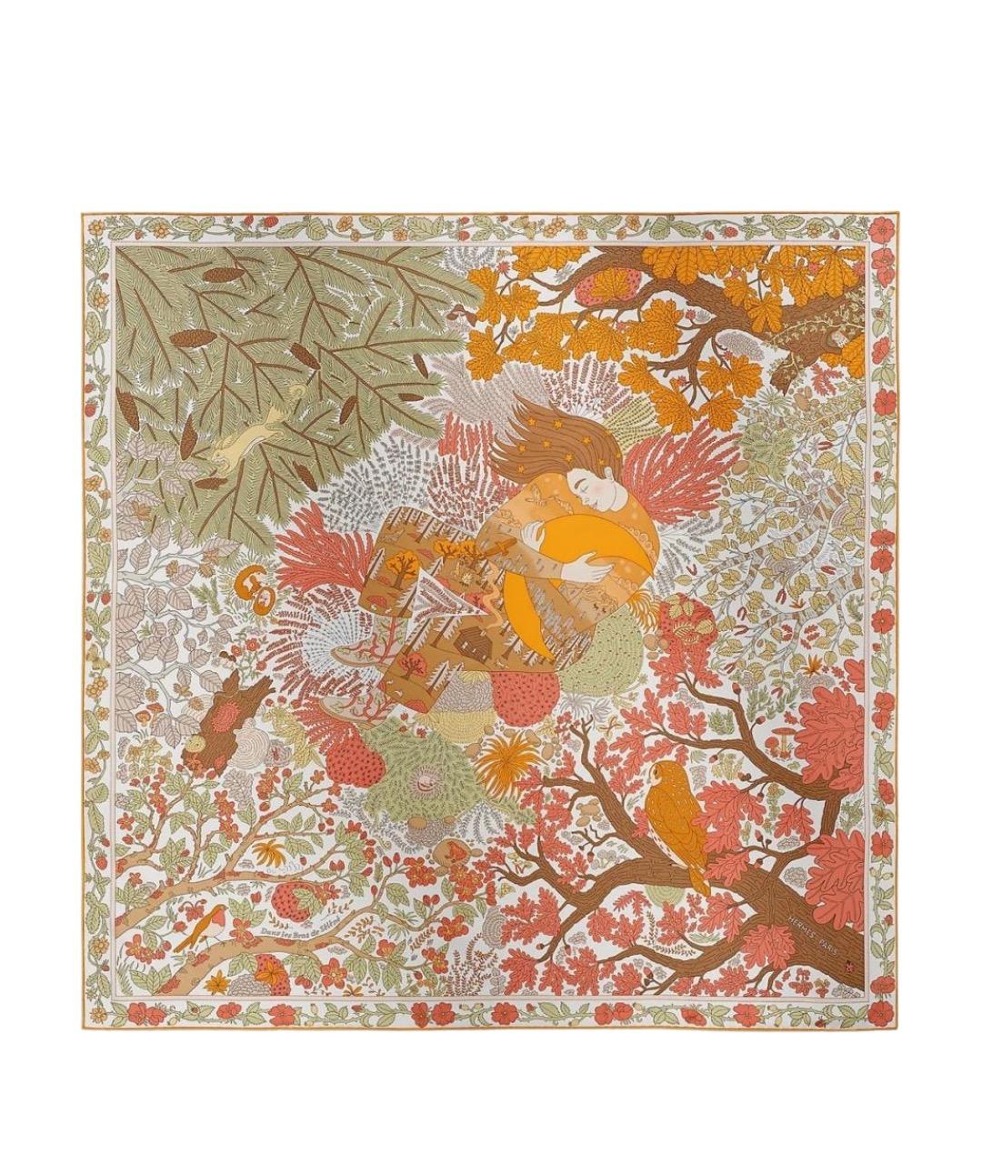 HERMES Мульти шелковый платок, фото 1