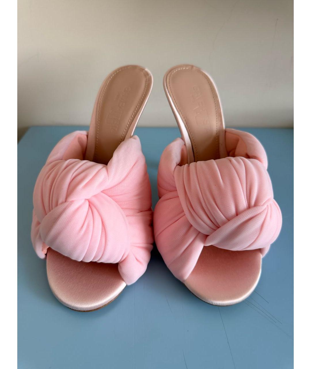 GIAMBATTISTA VALLI Розовые текстильные мюли, фото 2