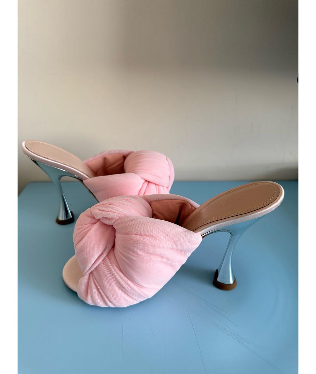 GIAMBATTISTA VALLI Розовые текстильные мюли, фото 9