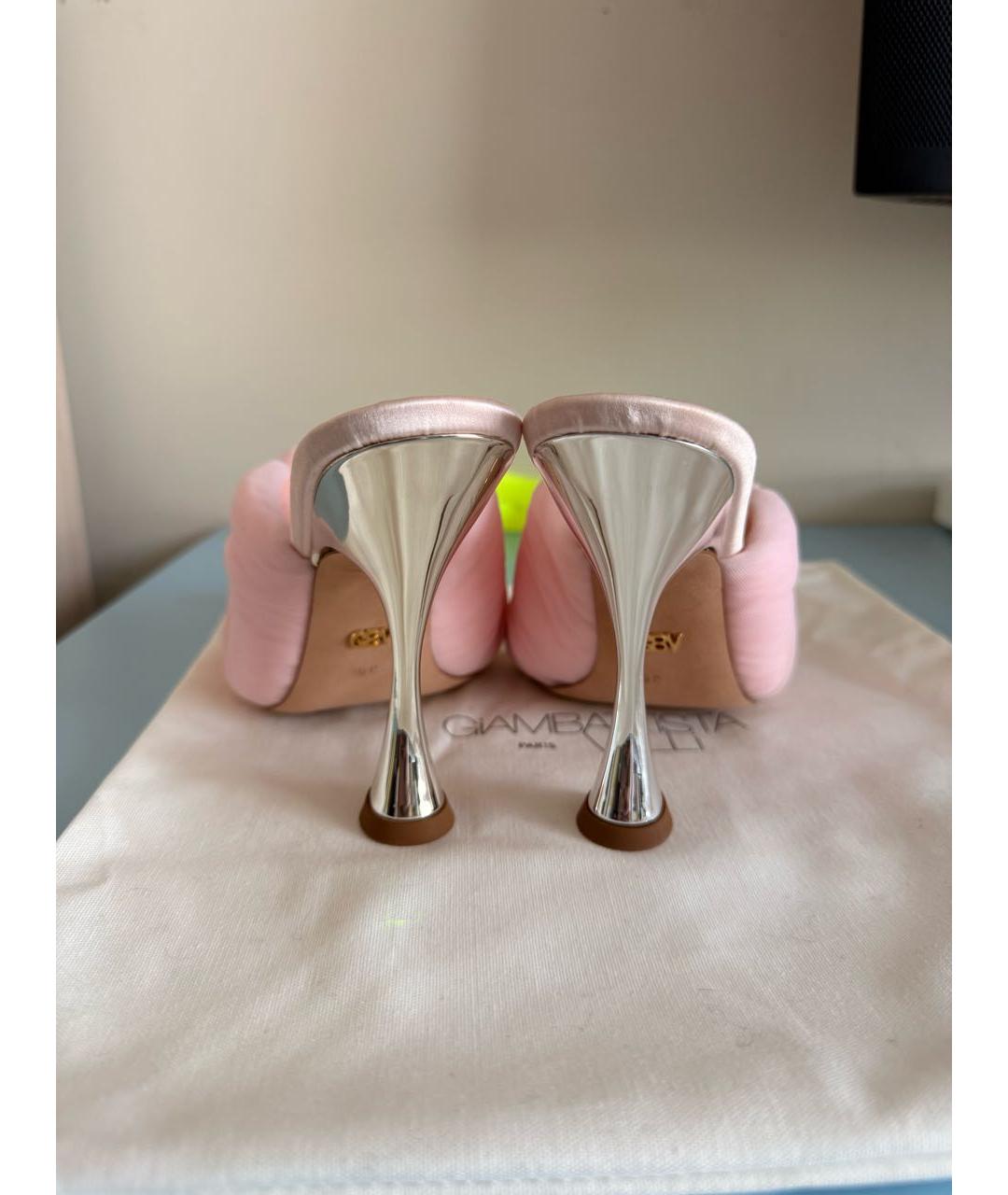 GIAMBATTISTA VALLI Розовые текстильные мюли, фото 4