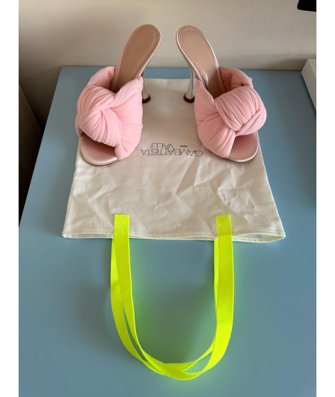 GIAMBATTISTA VALLI Розовые текстильные мюли, фото 5