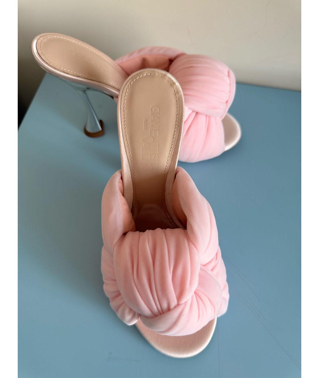 GIAMBATTISTA VALLI Розовые текстильные мюли, фото 8