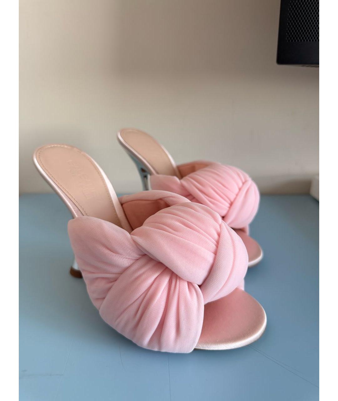 GIAMBATTISTA VALLI Розовые текстильные мюли, фото 7