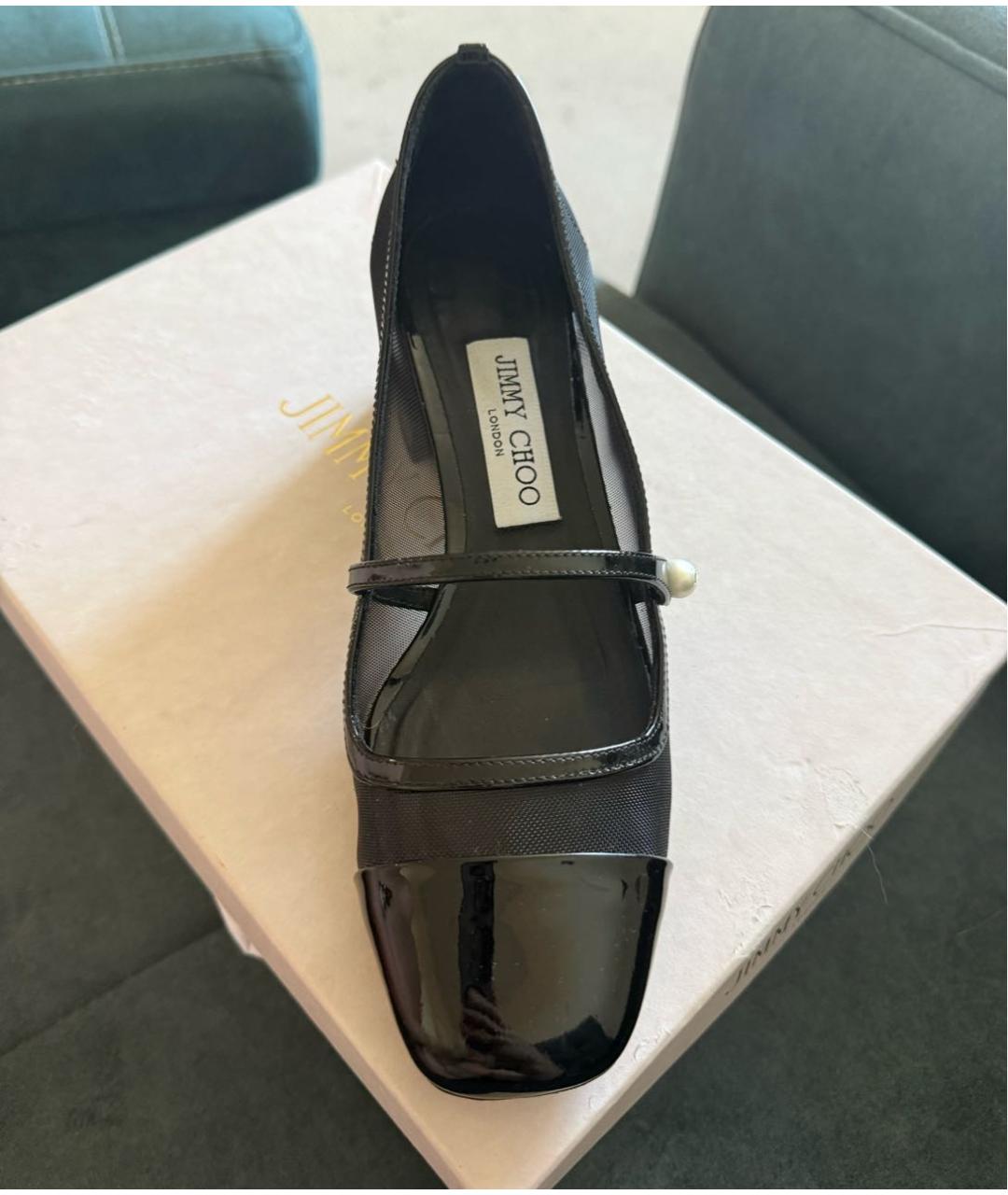 JIMMY CHOO Черные кожаные туфли, фото 2