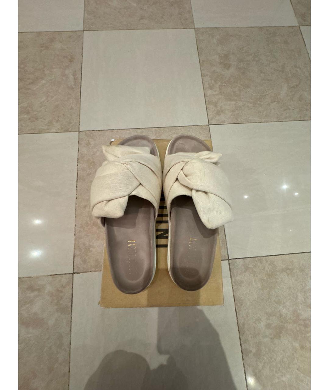 INUIKII Белые текстильные сабо, фото 3