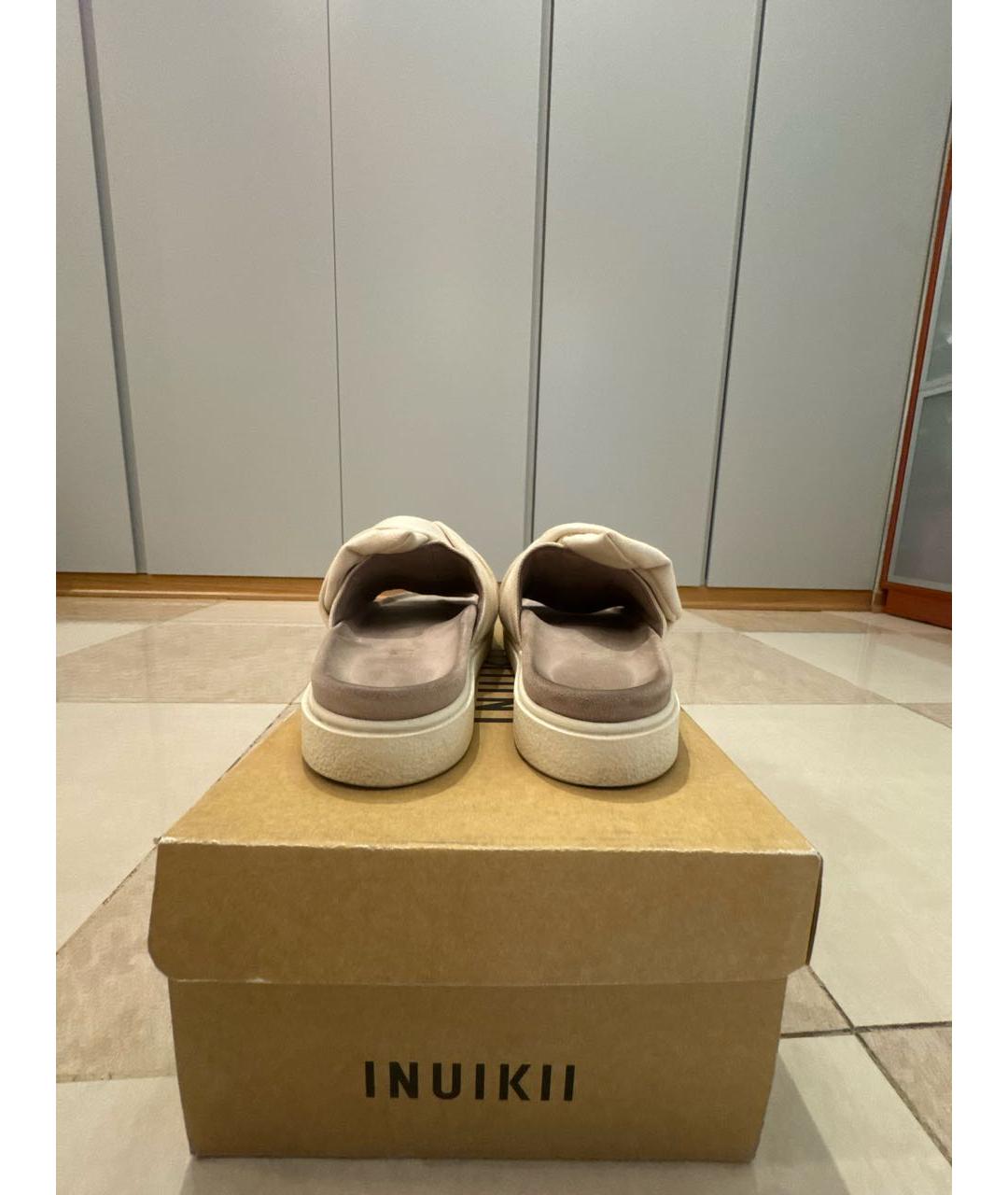 INUIKII Белые текстильные сабо, фото 4