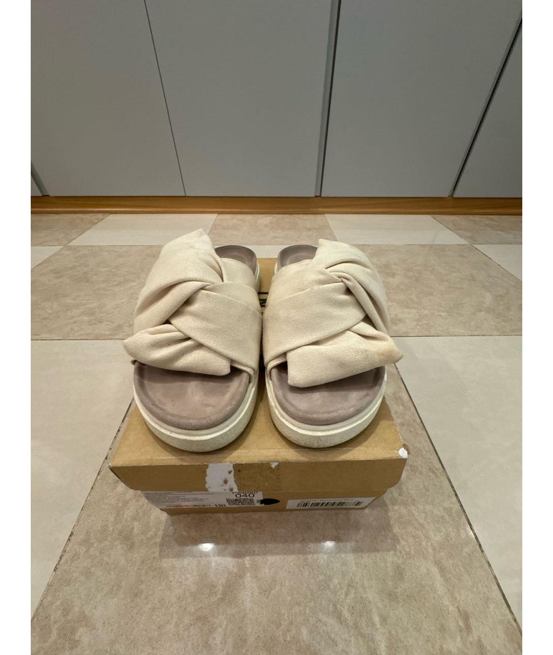 INUIKII Белые текстильные сабо, фото 2