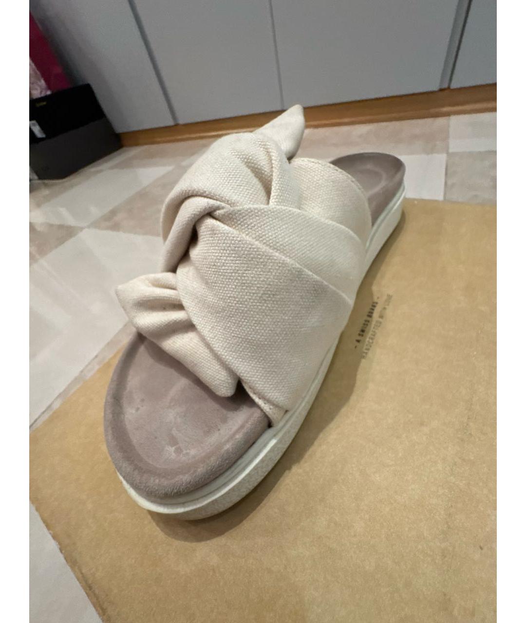 INUIKII Белые текстильные сабо, фото 6