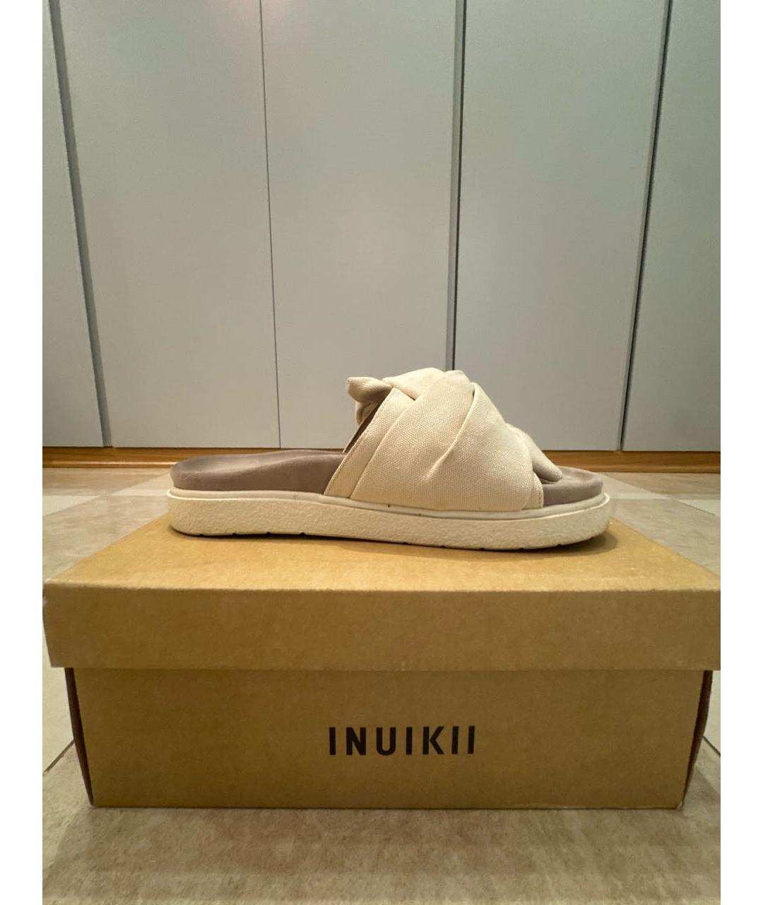 INUIKII Белые текстильные сабо, фото 8