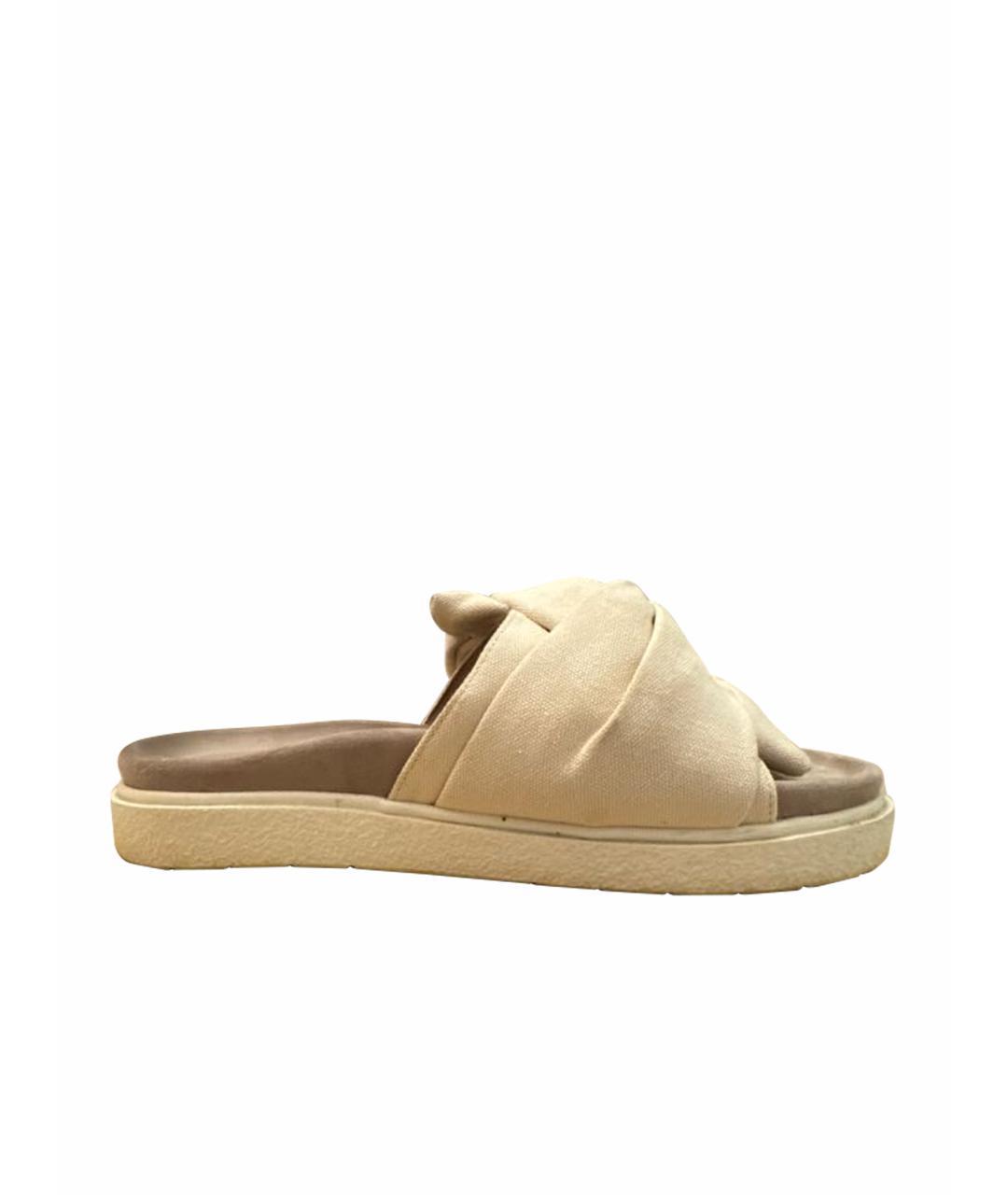 INUIKII Белые текстильные сабо, фото 1