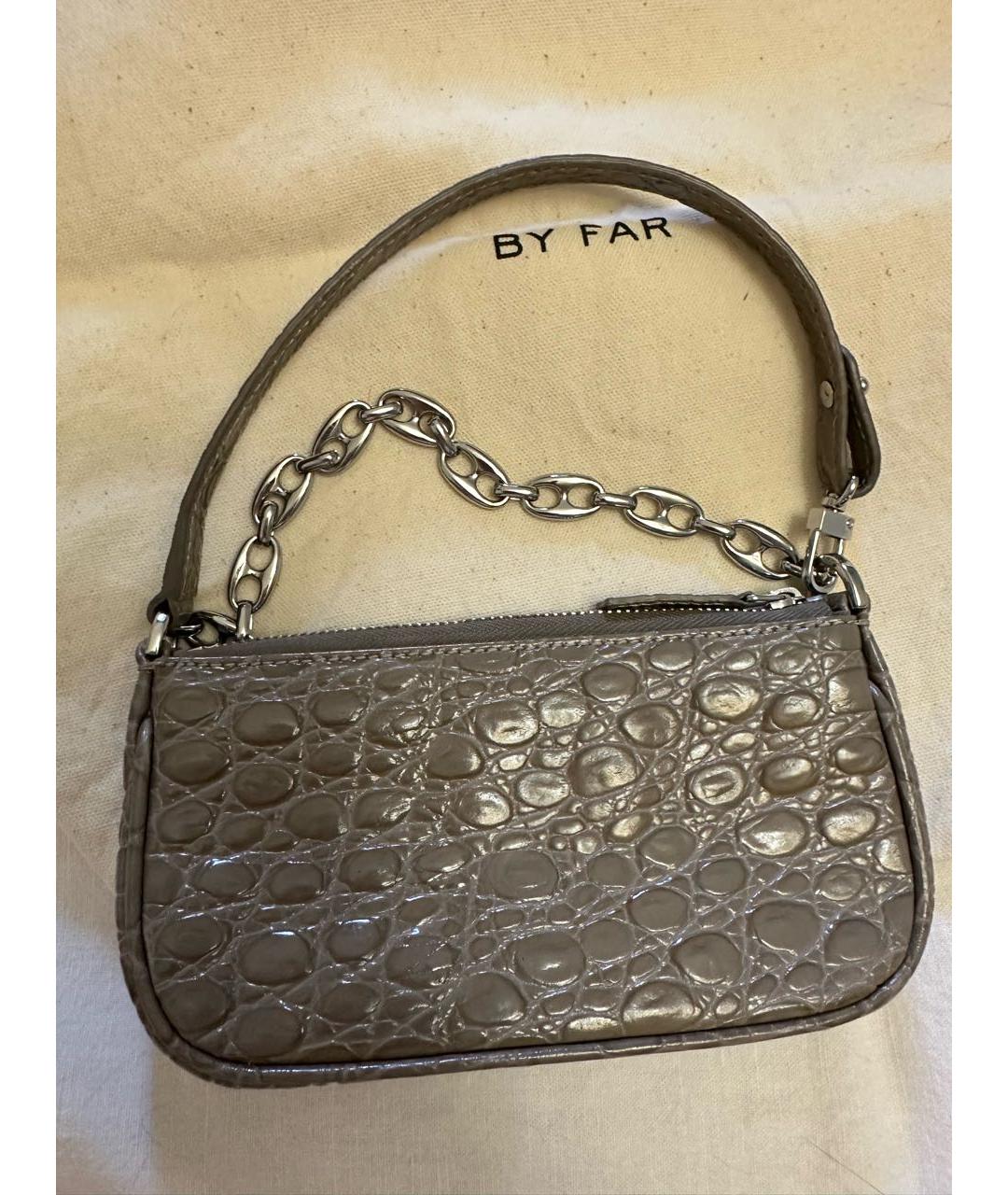 BY FAR Антрацитовая кожаная сумка через плечо, фото 6