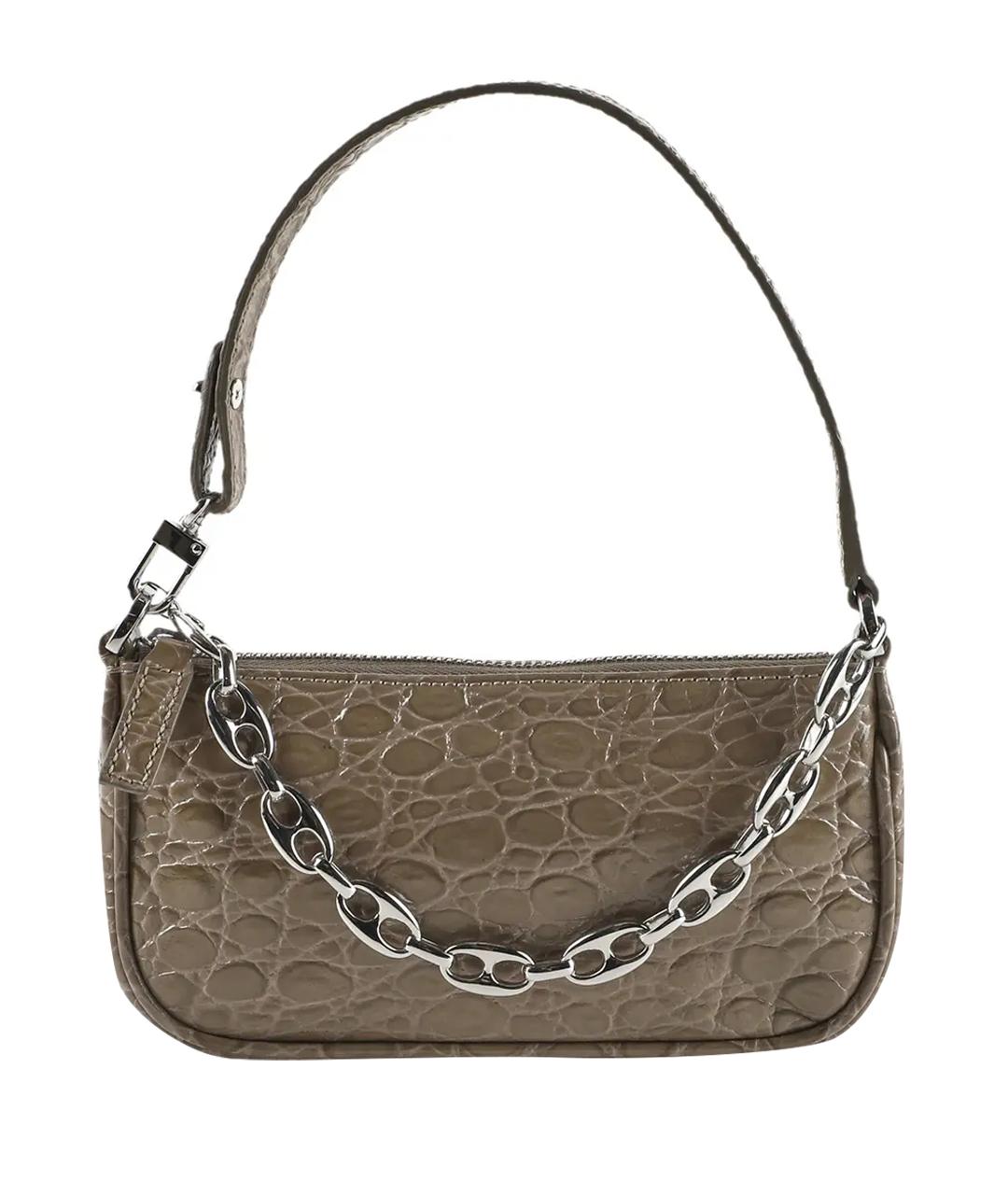 BY FAR Антрацитовая кожаная сумка через плечо, фото 1