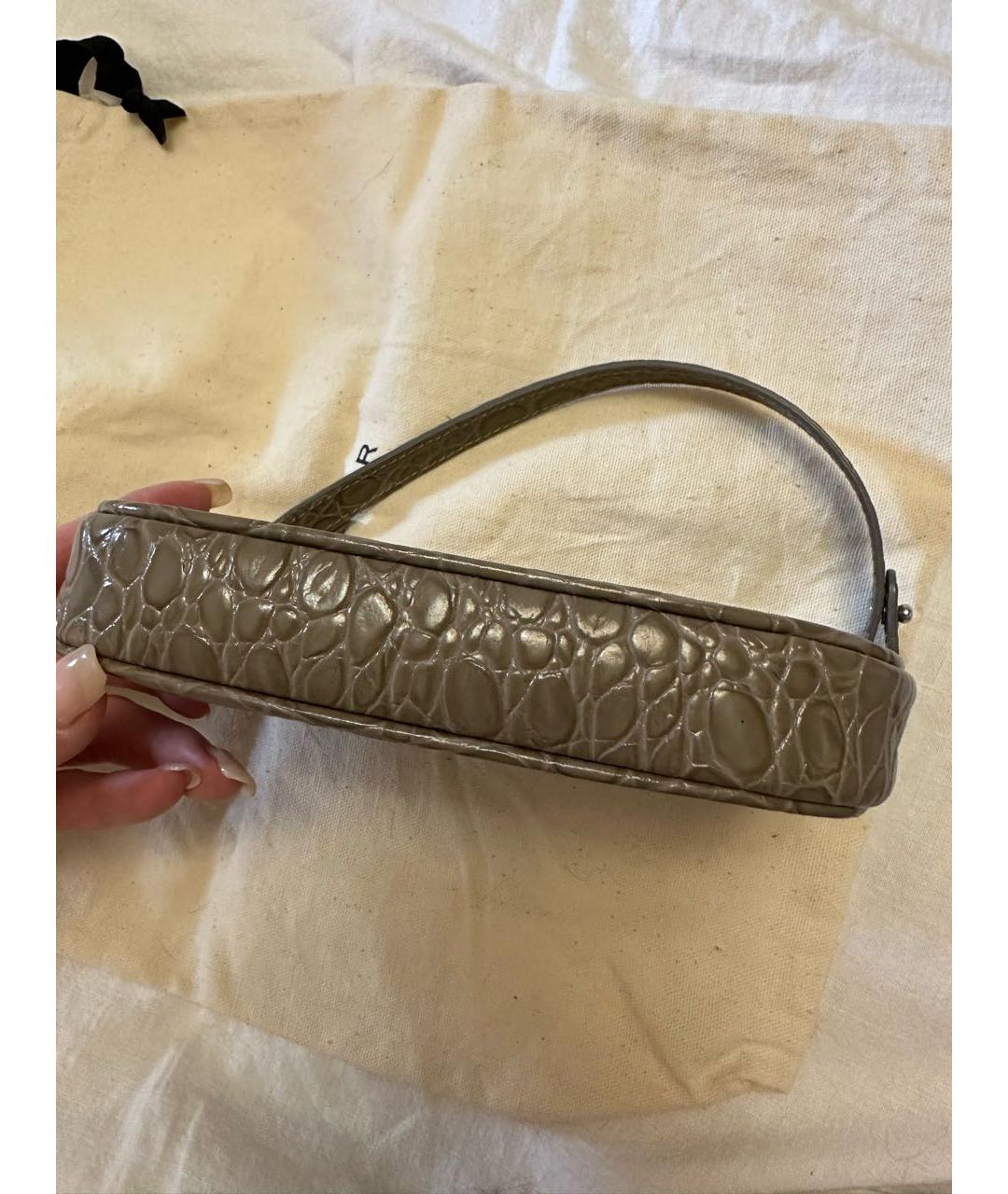 BY FAR Антрацитовая кожаная сумка через плечо, фото 3