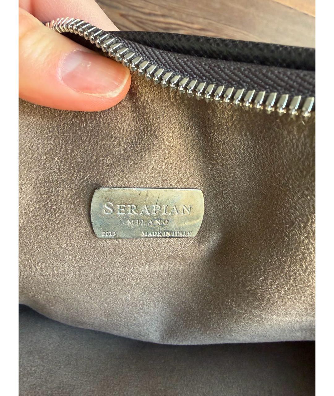 SERAPIAN Коричневый кожаный портфель, фото 6