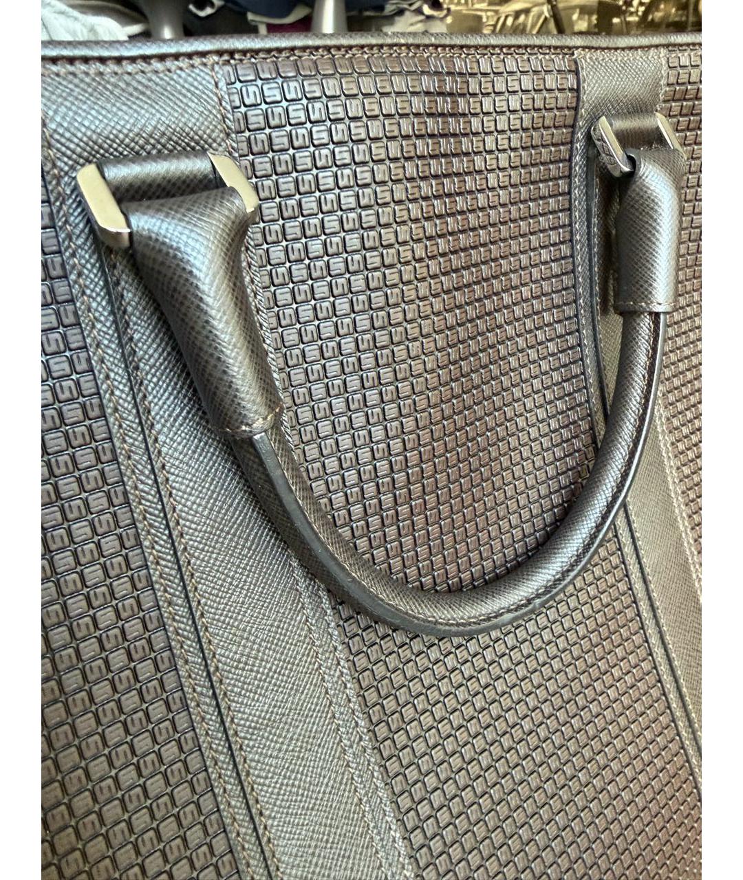 SERAPIAN Коричневый кожаный портфель, фото 8