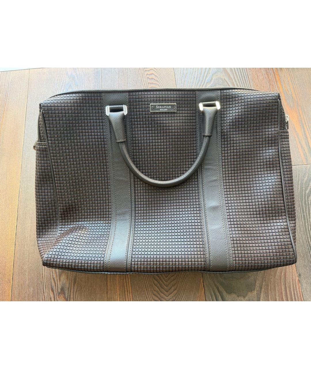 SERAPIAN Коричневый кожаный портфель, фото 9