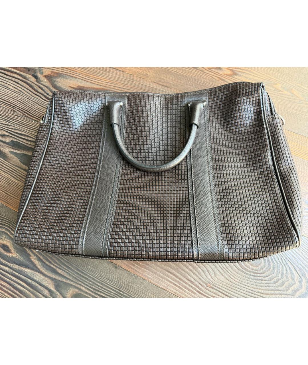 SERAPIAN Коричневый кожаный портфель, фото 3