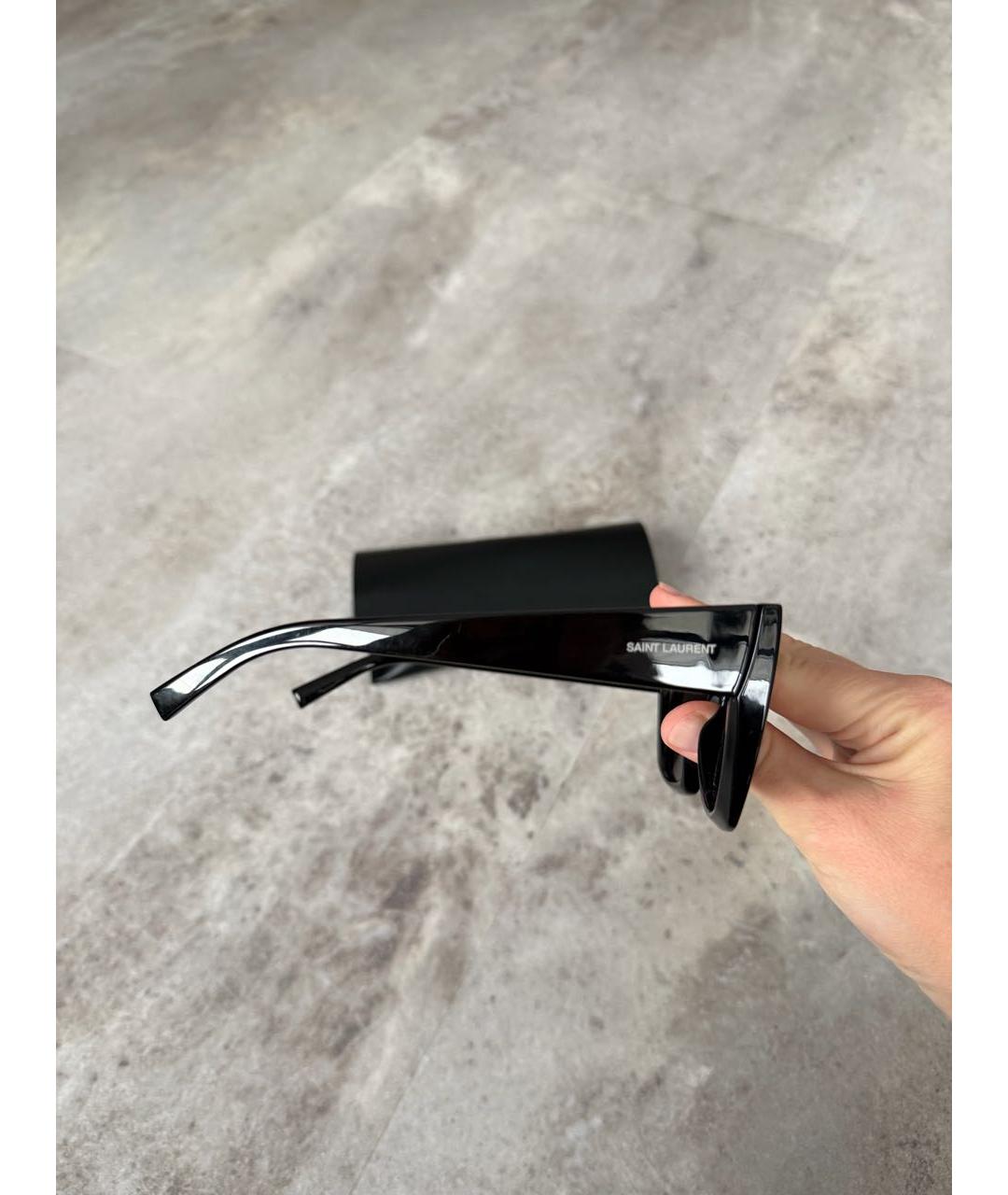 SAINT LAURENT Черные пластиковые солнцезащитные очки, фото 3