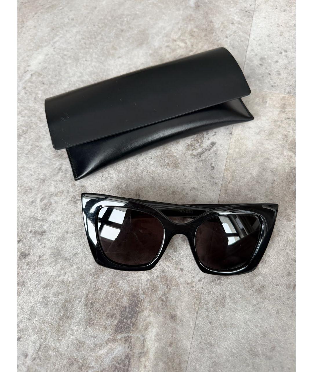 SAINT LAURENT Черные пластиковые солнцезащитные очки, фото 4