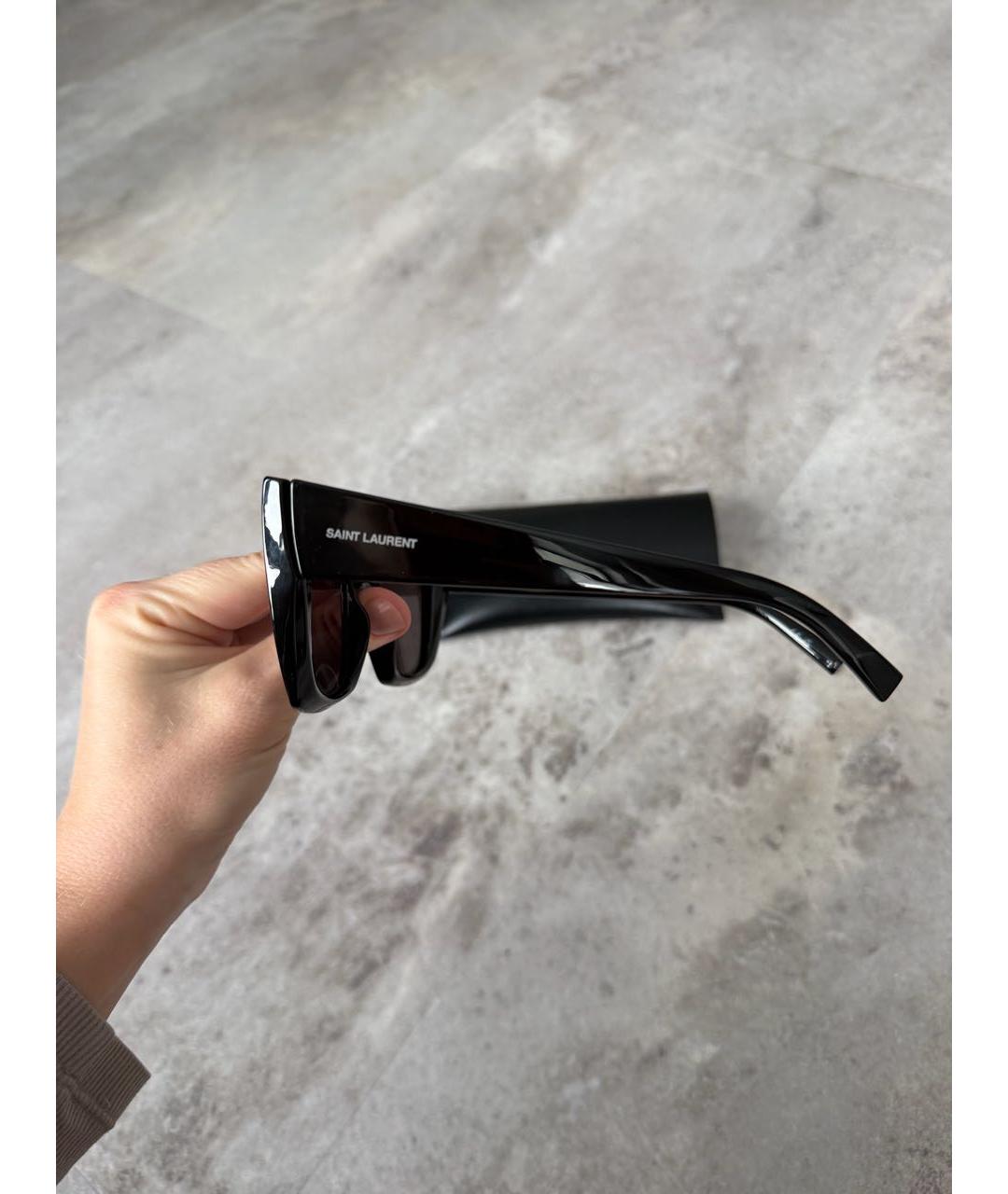 SAINT LAURENT Черные пластиковые солнцезащитные очки, фото 2