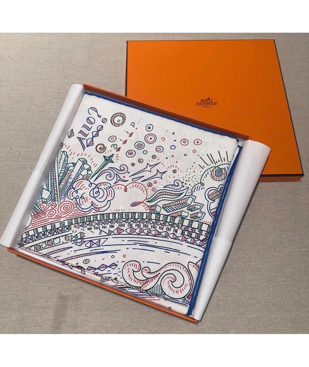 HERMES Мульти шелковый платок, фото 4