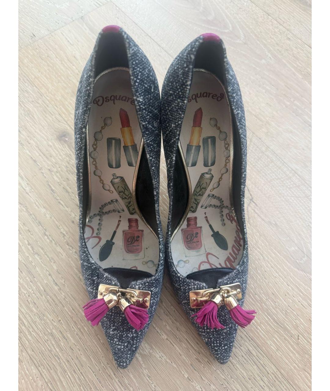 DSQUARED2 Серые лодочки на низком каблуке, фото 2