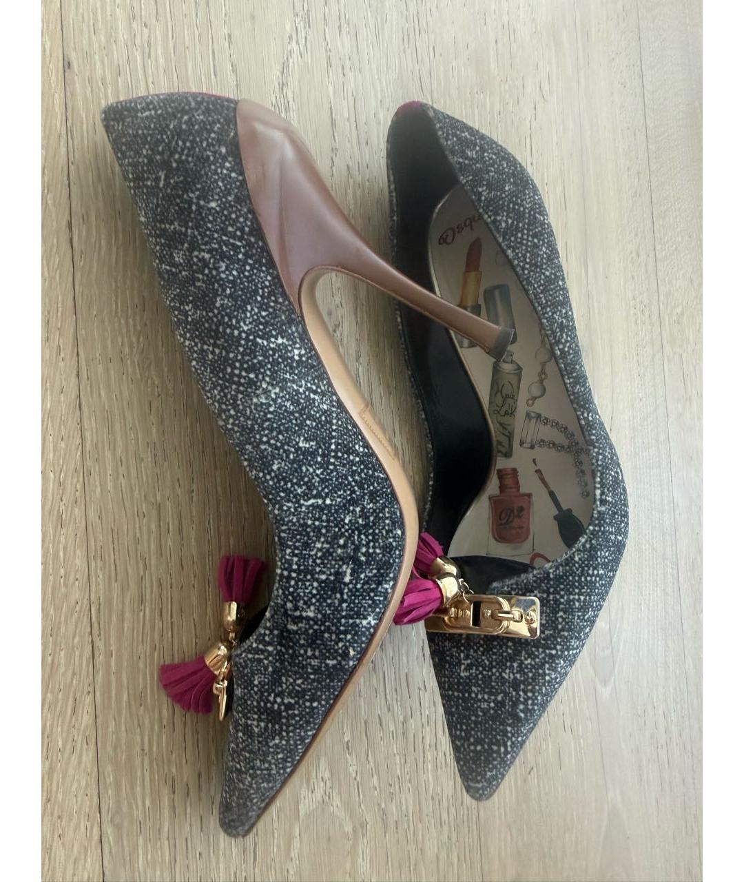 DSQUARED2 Серые лодочки на низком каблуке, фото 5