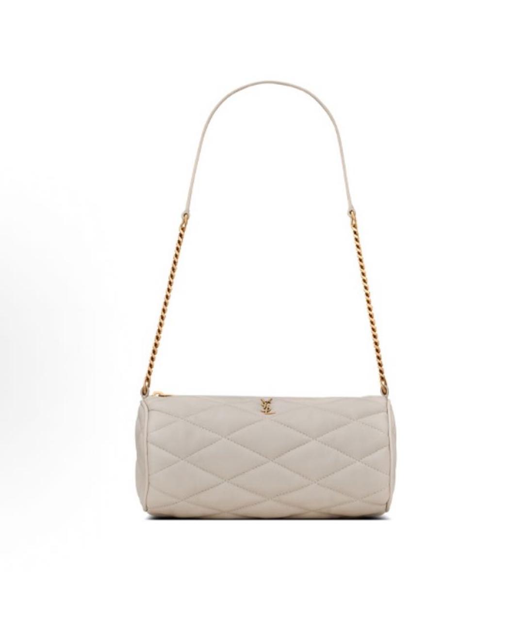 SAINT LAURENT Белая кожаная сумка через плечо, фото 4