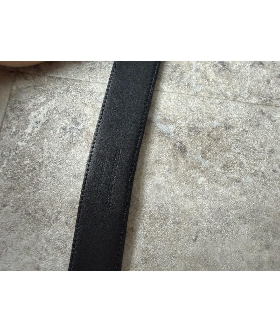 SAINT LAURENT Черный кожаный ремень, фото 5