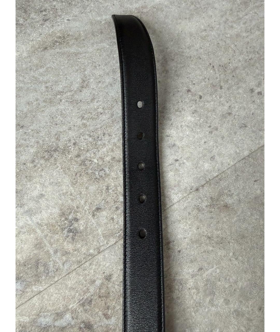SAINT LAURENT Черный кожаный ремень, фото 4