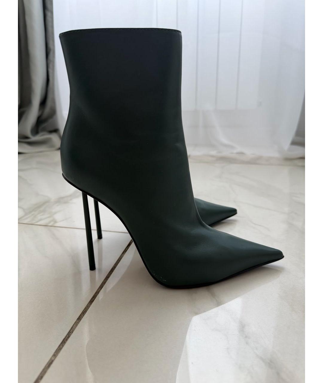 LE SILLA Зеленые кожаные ботильоны, фото 8