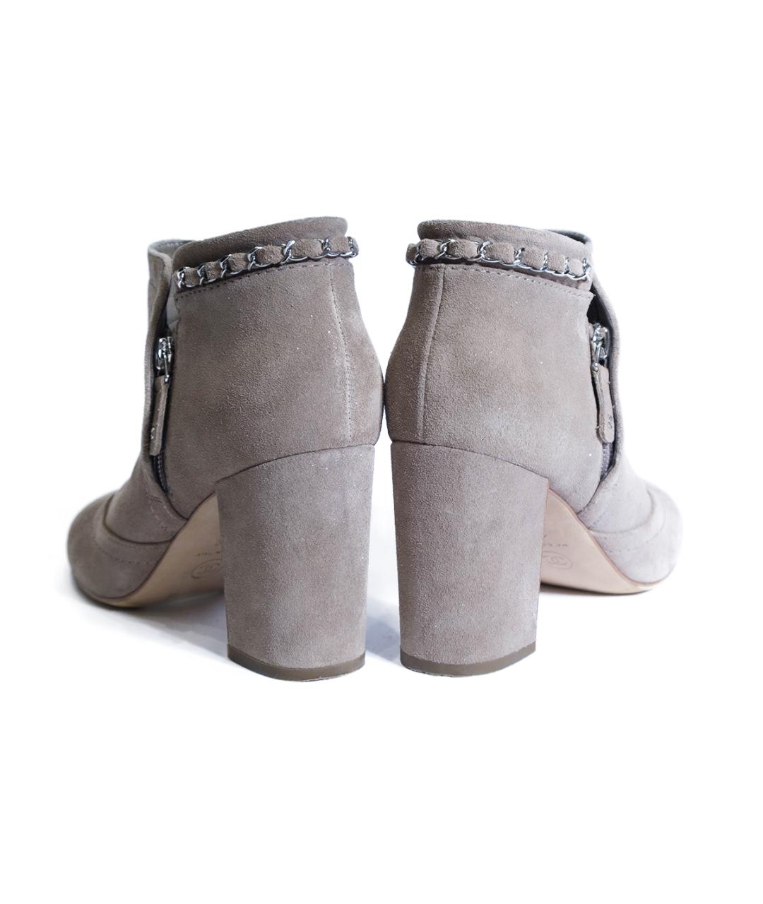 CHANEL Бежевые замшевые ботильоны, фото 5