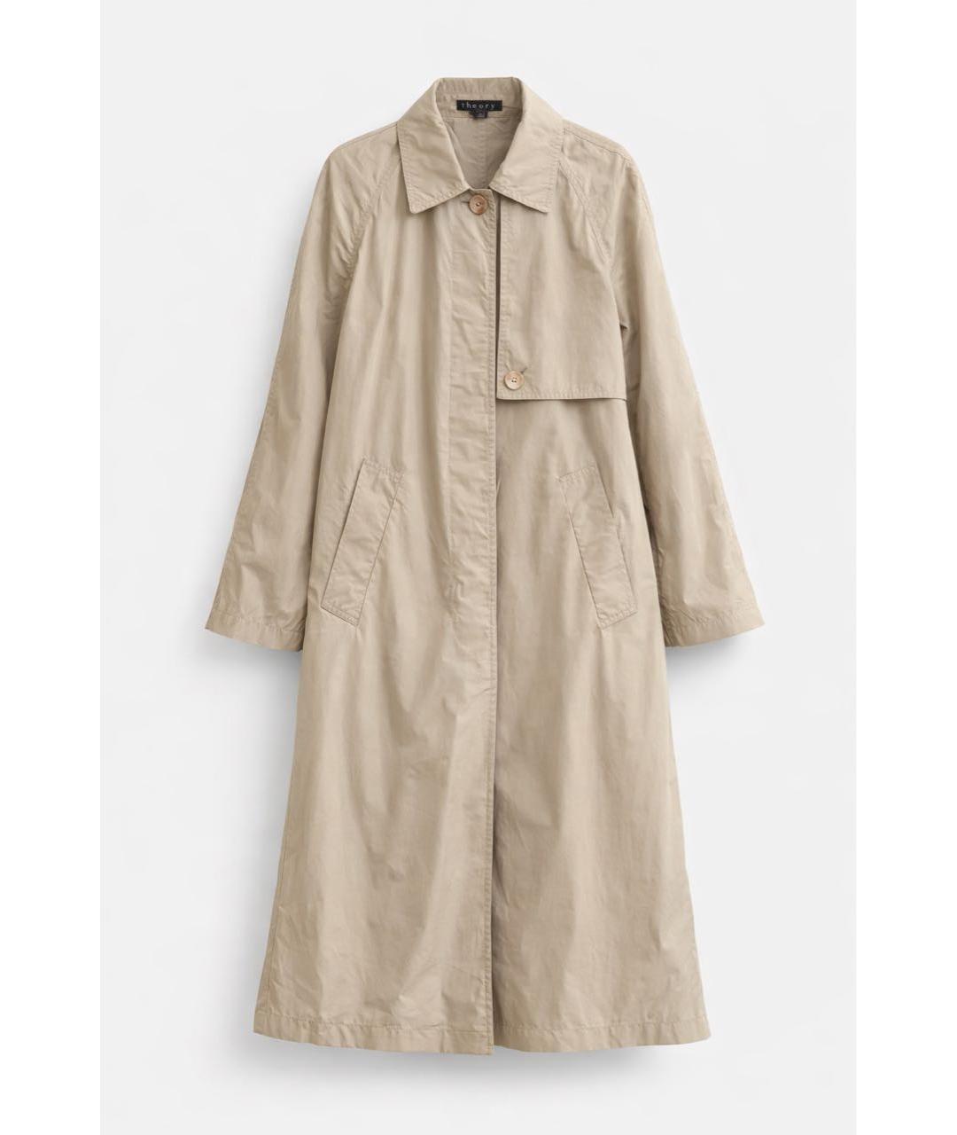THEORY Бежевый полиамидовый тренч/плащ, фото 6
