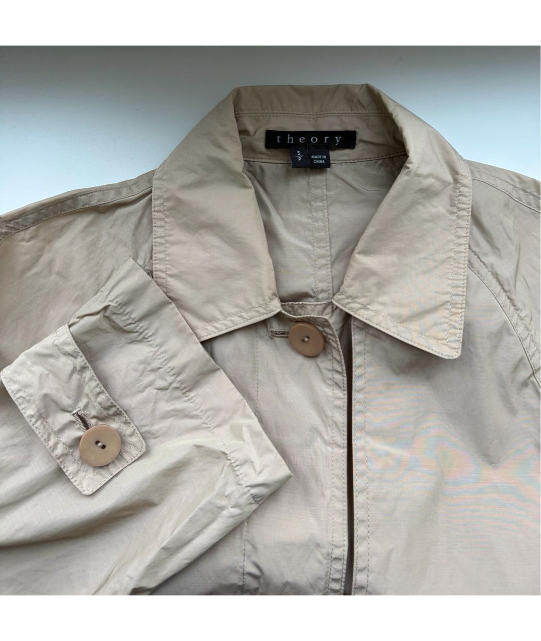 THEORY Бежевый полиамидовый тренч/плащ, фото 4