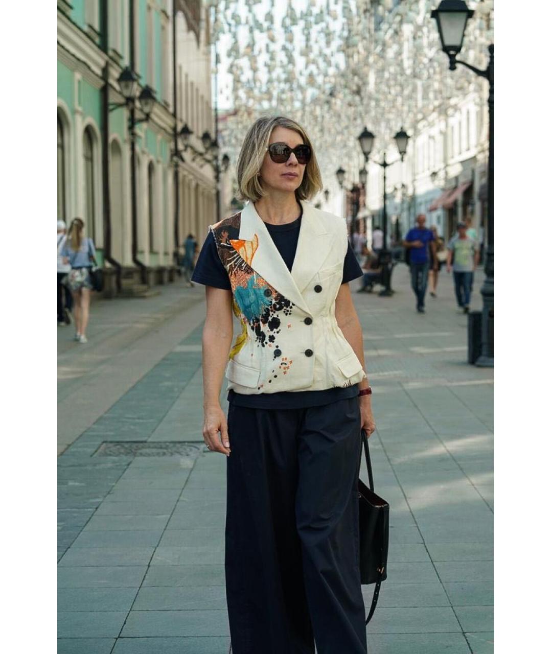 DRIES VAN NOTEN Бежевый льняной жилет, фото 4