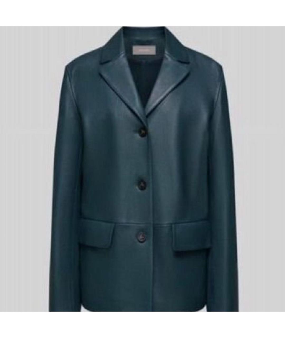 12 STOREEZ Бирюзовый кожаный жакет/пиджак, фото 5