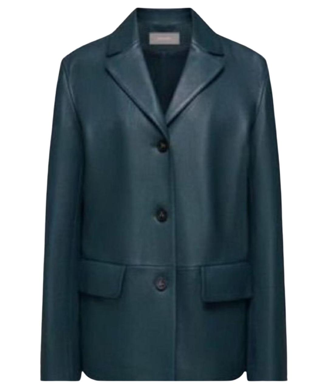 12 STOREEZ Бирюзовый кожаный жакет/пиджак, фото 1