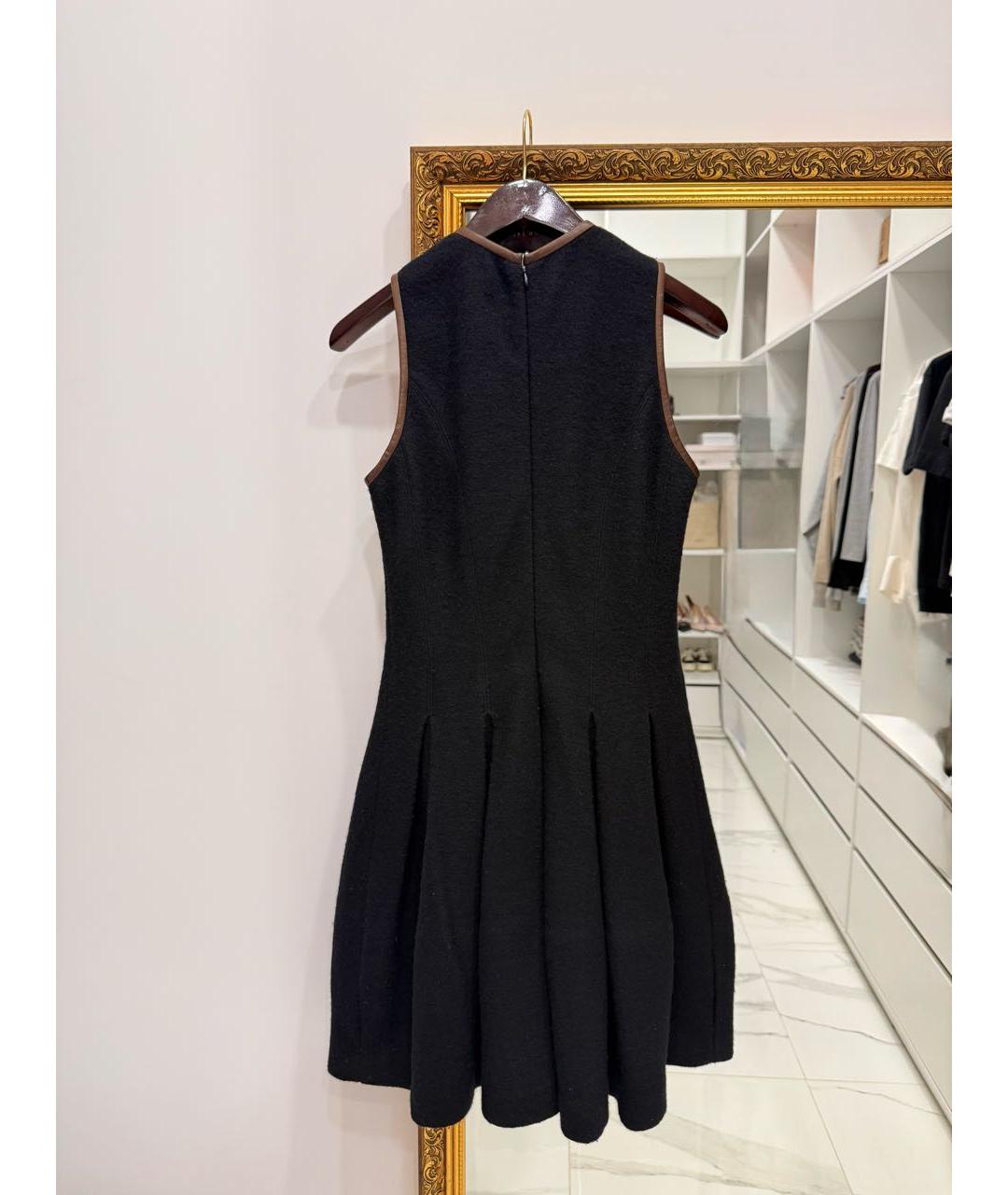 RALPH LAUREN Черное шерстяное повседневное платье, фото 7