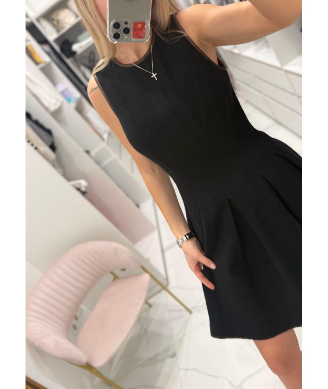 RALPH LAUREN Черное шерстяное повседневное платье, фото 8