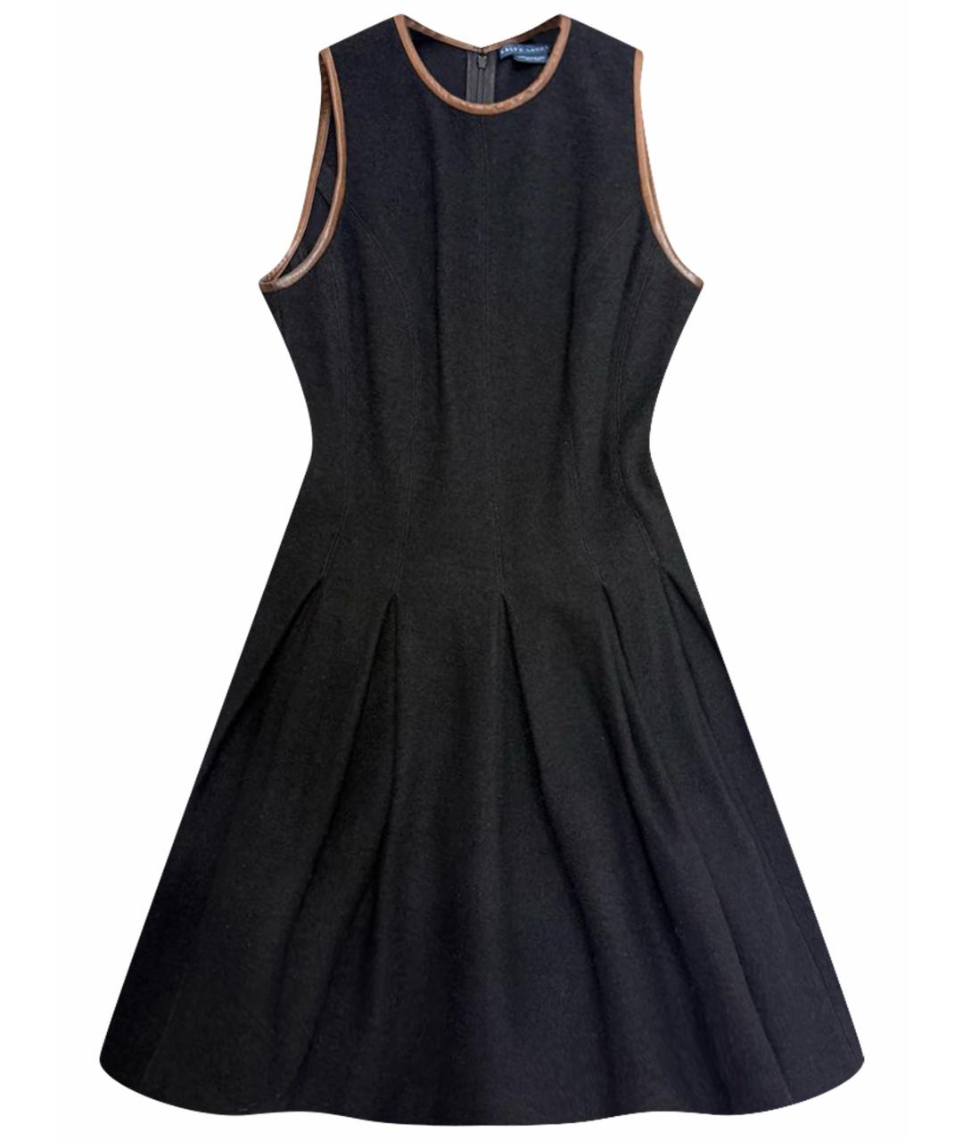 RALPH LAUREN Черное шерстяное повседневное платье, фото 1