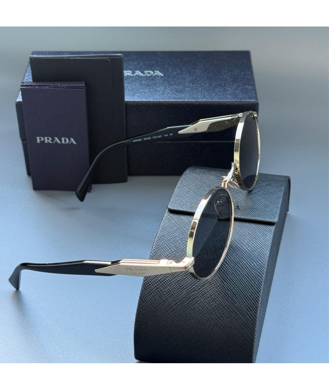 PRADA Антрацитовые пластиковые солнцезащитные очки, фото 6