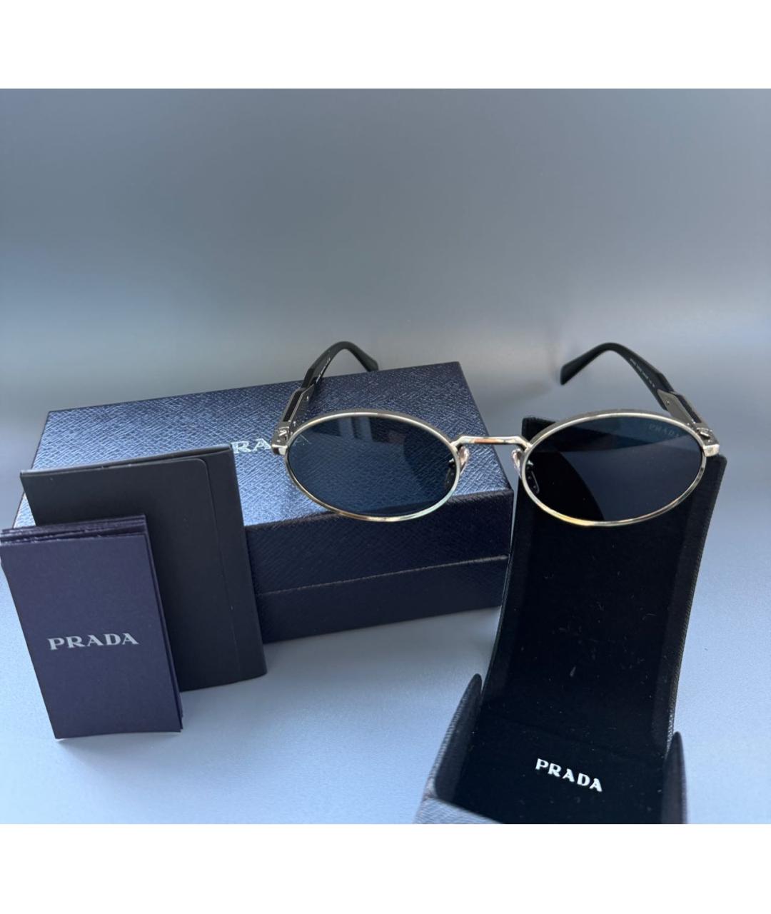 PRADA Антрацитовые пластиковые солнцезащитные очки, фото 5