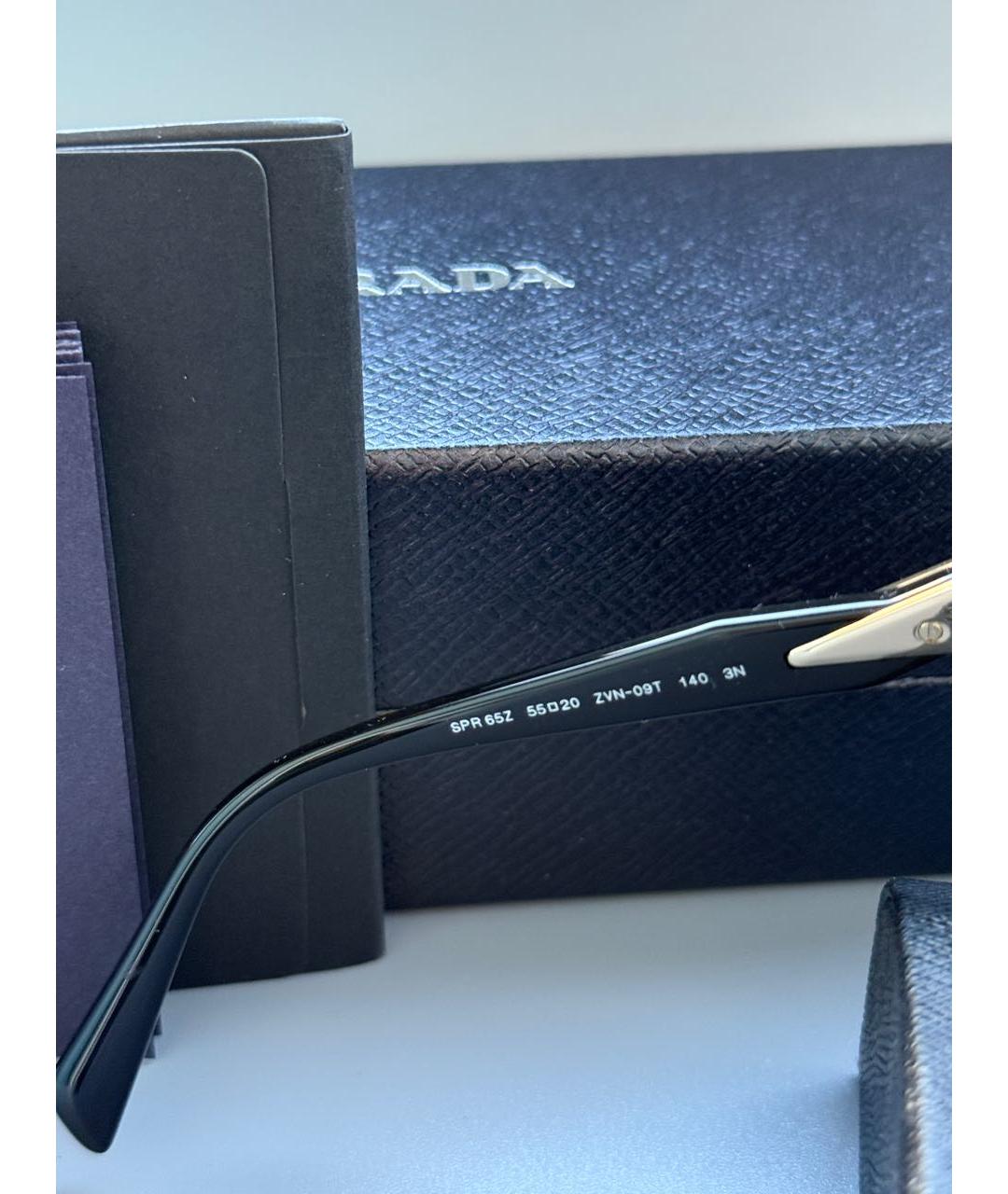 PRADA Антрацитовые пластиковые солнцезащитные очки, фото 7