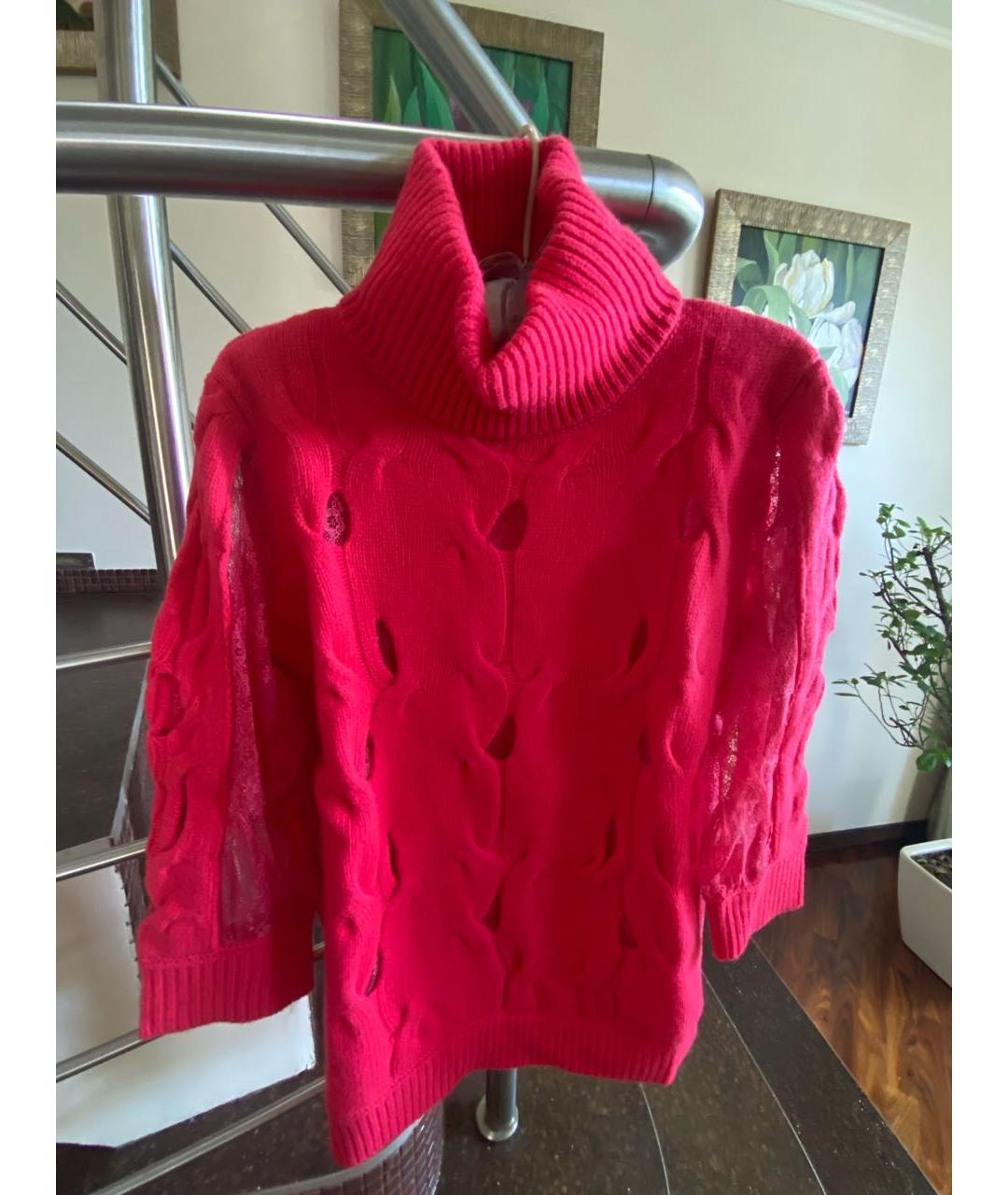BLUMARINE Коралловый шерстяной джемпер / свитер, фото 7