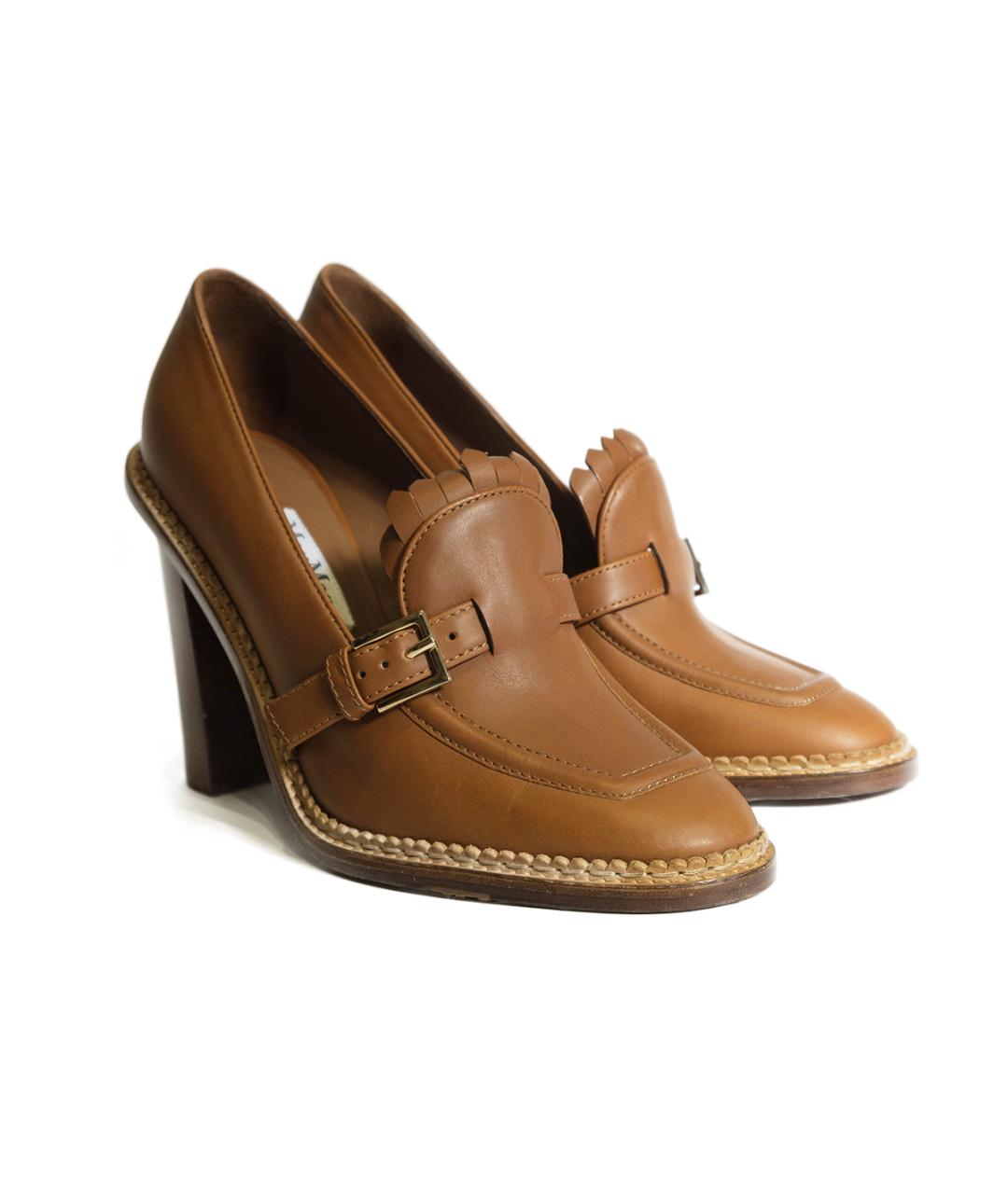 MAX MARA Коричневые кожаные туфли, фото 2