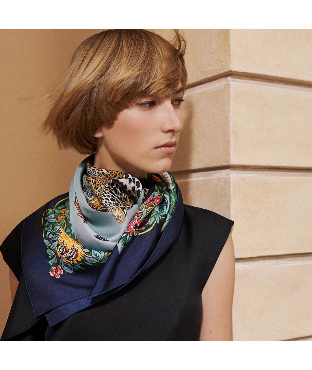 HERMES Мульти шелковый платок, фото 2